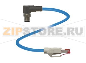 Соединитель линии передачи данных Connection cable V1SD-90-W-3M-PUR-ABG-V45-G Pepperl+Fuchs Описание оборудованияConnection cable, M12 to RJ-45, PUR cable 4-pin, CAT5e