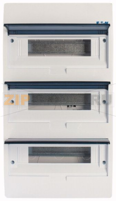 Щит встроенного исполнения, 3 ряда, 36 модулей, прозрачная дверь, пластик Eaton BC-U-3/36-ECO 