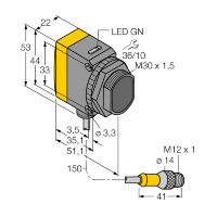 Датчик фотоэлектрический Turck QS30EXH2OQ5