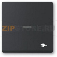 Клавиша выключателя с символом "Вилка", чёрный бархат ABB 2CKA001751A3164