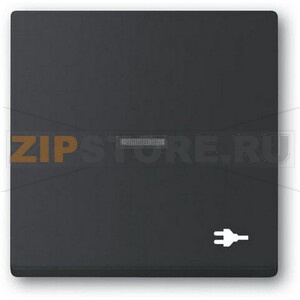 Клавиша выключателя с символом &quot;Вилка&quot;, чёрный бархат ABB 2CKA001751A3164 