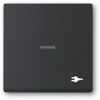 Клавиша выключателя с символом "Вилка", чёрный бархат ABB 2CKA001751A3164