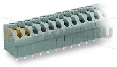 Клемма на печатную плату; нажимная кнопка; 1,5; Шаг контактов 5 мм; 6-пол.; Push-in CAGE CLAMP®; 1,50 mm; оранжевые Wago 250-506/000-012 Компактные клеммные колодки с нажимными кнопкамиПростой зажим одножильных проводников и проводников с наконечником путем вставкиМонтаж / извлечение тонкожильных проводников при помощи нажимных кнопокУгол ввода проводника 45° обеспечивает простое компактное подсоединение...