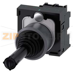 Координатный соединитель, 22 мм, кругл., пластмасса с металлическим фронтальным кольцом, цвет: черный, 2 положения переключателя, по вертикали: нажатием на кнопку, без механической блокировки в положении O, с держателем, 1 НО, 1 НО, винтовой зажим Siemens 