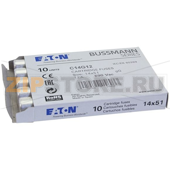 Предохранитель, 1 A, AC 690 В, 80 кА, 14x51 мм, gL/gG, IEC Eaton CYLINDRICAL FUSE 14x51 1A GG 6 