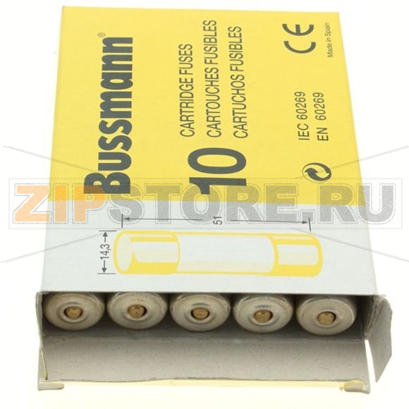 Предохранитель, 1 A, AC 690 В, 80 кА, 14x51 мм, gL/gG, IEC Eaton CYLINDRICAL FUSE 14x51 1A GG 6 