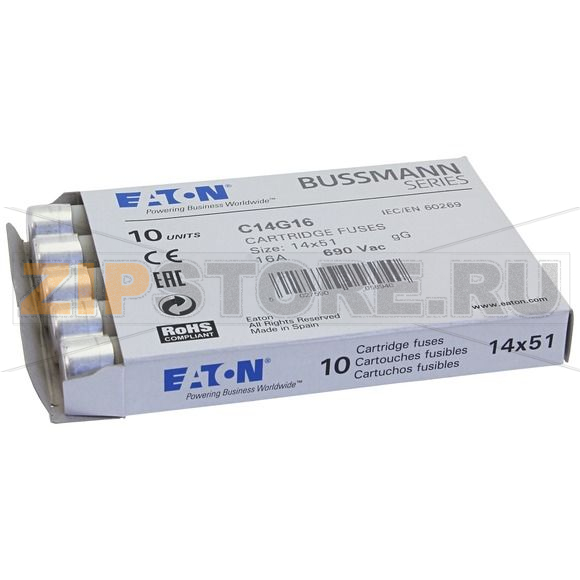Предохранитель, 1 A, AC 690 В, 80 кА, 14x51 мм, gL/gG, IEC Eaton CYLINDRICAL FUSE 14x51 1A GG 6 