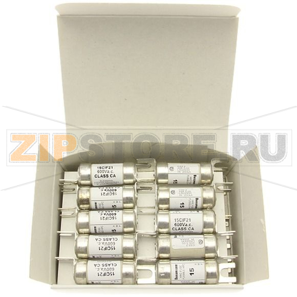Предохранитель, 15 A, AC 600 В, DC 250 В, 200 кА, HRCI-CA, 14x55 мм, CSA Eaton BRUSH FUSE CANADA 