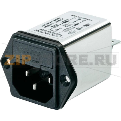 Фильтр сетевой 1 А, 250 В/AC, 5.3 мГн, 46x32 мм, 1 шт Schaffner FN 9260-1-06 