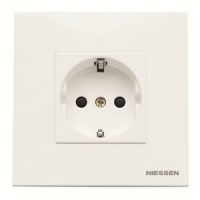 Розетка с заземлением 16 А, 250 В, альпийский белый ABB 2CLA228820N1101