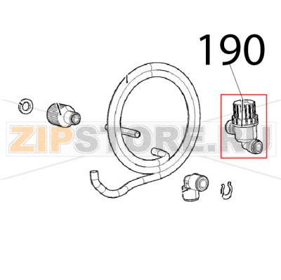 Water filter Ø: 10, MESH100 Unox XVC 205E Water filter Ø: 10, MESH100 Unox XVC 205EЗапчасть на деталировке под номером: 190