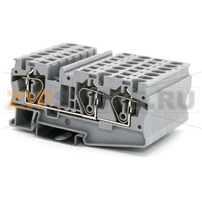 Клемма проходная, пружинная, серая CHIKU RNS 6-TWIN 