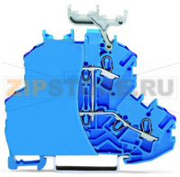 Double-deck terminal block; 4-conductor through terminal block; with end plate; N; without marker carrier; suitable for Ex i applications; internal commoning; conductor entry with violet marking; for DIN-rail 35 x 15 and 35 x 7.5; 2.5 mm; Push-in CAGE CL
