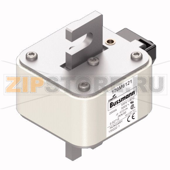 Предохранитель, 2000 A, AC 550 В, 200 кА, 3, 76x92x109 мм, aR, DIN, IEC Eaton FUSE 2000A 550V 3 