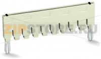 Push-in type jumper bar; insulated; from 1 to 10; Nominal current 18 A; light gray Wago 870-440