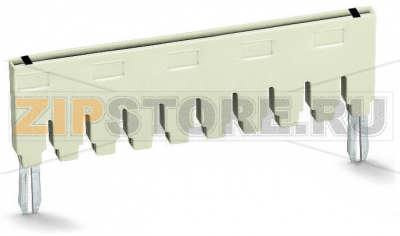 Push-in type jumper bar; insulated; from 1 to 10; Nominal current 18 A; light gray Wago 870-440 