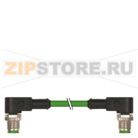 BUS КАБЕЛЬ  ДЛЯ PROFINET ПОДГОТ. С ДВУХ СТОРОН 4 CORE, SHIELDED PREASSEMBLED C 2X M12 D CODED, ANGLED LENTH 5,0M Siemens 3RK1902-2NB50