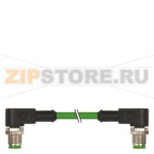 BUS КАБЕЛЬ  ДЛЯ PROFINET ПОДГОТ. С ДВУХ СТОРОН 4 CORE, SHIELDED PREASSEMBLED C 2X M12 D CODED, ANGLED LENTH 5,0M Siemens 3RK1902-2NB50 