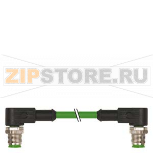BUS КАБЕЛЬ  ДЛЯ PROFINET ПОДГОТ. С ДВУХ СТОРОН 4 CORE, SHIELDED PREASSEMBLED C 2X M12 D CODED, ANGLED LENTH 5,0M Siemens 3RK1902-2NB50 