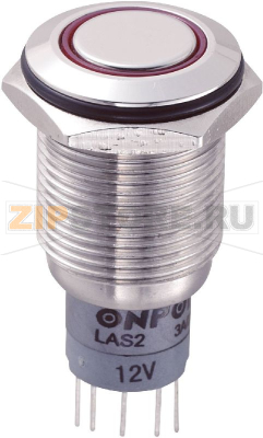 Кнопка антивандальная 250 В/AC, 3 А, 1 x вкл/вкл, с фиксацией, IP67, 1 шт TRU Components LAS2GQF-11ZE/R/12V/S/P 