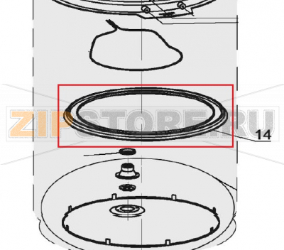 Seal f. lid Bartscher A150513 Seal f. lid Bartscher A150513Запчасть на деталировке под номером: 14Название запчасти на английском языке: Seal f. lid Bartscher A150513