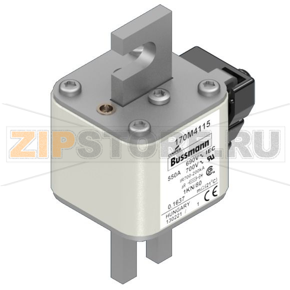 Предохранитель, 550 A, AC 690 В, 200 кА, size 1, 50x78x109 мм, aR, DIN, IEC Eaton FUSE 550A 690 