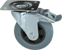 SWIVEL WHEEL WITH PLATE AND BRAKE