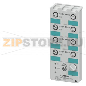AS-I КОМПАКТНЫЙ МОДУЛЬ. K60, ЦИФР., 8I, IP67 8 X 1 ВХОДА, 200MA MAX., PNP 4 X M12 СТАНДАРТ. ГНЕЗДО 4 X M12 ГНЕЗДО Y-II МОНТАЖНАЯ ПЛАТА 3RK19010CA00 ЗАКАЗЫВАЕТСЯ ОТДЕЛЬНО Siemens 3RK1200-0DQ00-0AA3 