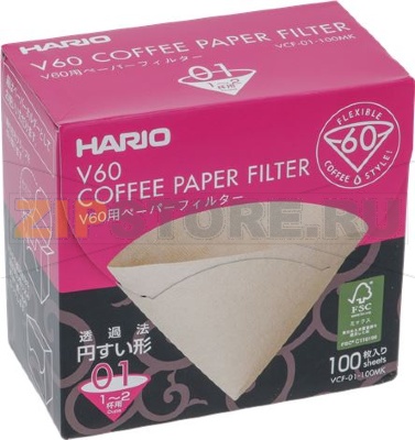УПАКОВКА ФИЛЬТРОВ HARIO 100 ШТ 1-2 ЧАШКИ 