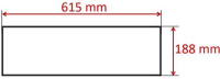 GLASS FOR OVEN DOOR 615x188x6 mm