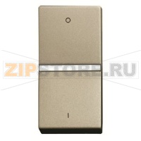 Механизм одноклавишного переключателя с клавишей, одномодульный, шампань ABB 2CLA210200N1901