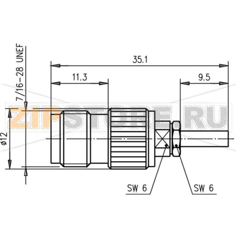 Разъем TNC, 50 Ом, 1 шт Telegärtner J01011B0032 
