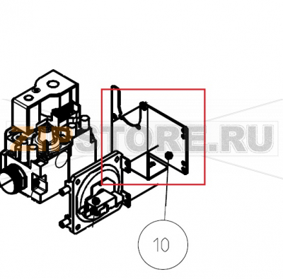 Piastra fissaggio valvola gas Imesa ES 10                                       Piastra fissaggio valvola gas Imesa ES 10Запчасть на сборочном чертеже под номером: 10Название запчасти на итальянском языке: Piastra fissaggio valvola gas Imesa ES 10