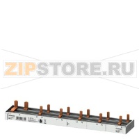 Компактная Pin шина, 10mm2 сечение: 2p (P & N) 1x RCCB 2-пол. + 5x УОДП 5SM6+ комп. устр. 1-пол. + доп.контакт 0,5-пол. защ.от прикосн. 12 мод. фикс.длины Siemens 5ST3685-0