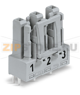 Розетка для печатных плат; прямые; 3-пол.; Код. B; серые Wago 770-843/062-000 Protected against mismating and maintenance-freePush-in CAGE CLAMP® spring pressure connection technology allows solid conductors to be simply pushed into a unit.Two wire connections per pole for loops or bridgesAdditional variable coding is possible.Components can be clearly printed on and color-coded to meet custom requirements....