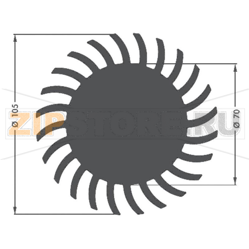 Радиатор для светодиодов, алюминиевый, 1.5 К/Вт, 105x25 мм Fischer Elektronik SK 584 25 SA 