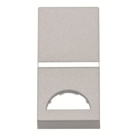 Клавиша одноклавишного одномодульного выключателя/переключателя/кнопки с окном для шильдика с символом, серебристая ABB 2CLA210190N1301