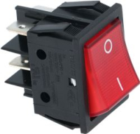 DOUBLE-POLE SWITCH RED 16A 250V