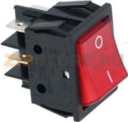 DOUBLE-POLE SWITCH RED 16A 250V 