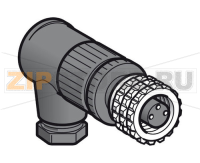 Разъем угловой М8, 3 штыря Schneider Electric XZCC8FCM30V 