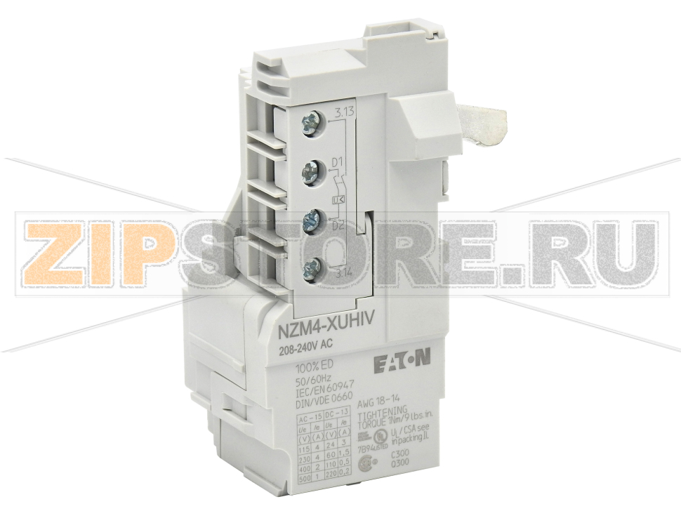 Расцепитель минимального напряжения, 208-240В AC, +2 НО доп контакта Eaton NZM4-XUHIV208-240AC 