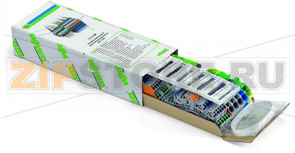 Набор Wago 821-129 For the main distribution with several RCD switches and small circuit groups; includes all required components for wiring supply terminal blocks and connecting 14 AC circuits and two 3-phase circuitsThe ground fault potentials are supplied for each individual terminal block. The ground fault potentials of adjacent terminal blocks can be commoned using optional jumpers to create small circuit groups. N-potentials can be disconnected for insulation resistance measurement via knife disconnects within the multilevel installation terminal blockContains:16 x Multilevel installation terminal block; NT/L/PE; 4 mm? (2003-6641)2 x Multilevel installation terminal block; L/L; 4 mm? (2003-6642)1 x End and intermediate plate (2003-6692)3 x 2-conductor supply terminal block for distribution boxes; gray; 16 mm? (2016-7601)1 x 2-conductor supply terminal block for distribution boxes; blue; 16 mm? (2016-7604)1 x 2-conductor ground terminal block; green-yellow; 16 mm? (2016-7607)1 x End and intermediate plate (2016-7692)2 x Screwless end stop; 10 mm wide (249-117)15 x Push-in type jumper bar; 2-way (2002-402)2 x Test plug adapter N/L; gray (2003-499)2 x Test plug adapter N; gray (2003-500)2 x Test plug adapter; for 4 mm O test plugs (2009-174)1 x Marking strips; white; 0.5 m (2009-110)1 x WMB marking card; 1 … 50 (793-5566)1 x WMB marking card; L1, L2, L3, N, PE (793-5472)1 x Fiber-tip pen (210-110)...