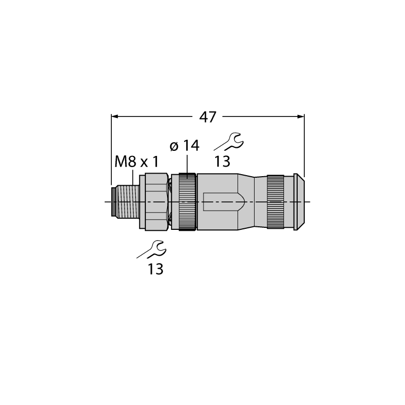 Разъем разборный Turck FW-M8ST4-G-SB-ME-SH-6.5 