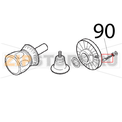 Rullino movimento Sirman Agata 250 Rullino movimento Sirman Agata 250Запчасть на деталировке под номером: 90