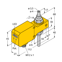 Датчик потока встраиваемый в линию с оценочной электроникой Turck FCI-TCD04A4P-LIX-H1141