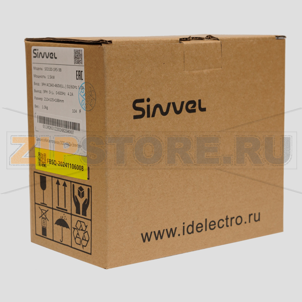 Преобразователь частоты 1.5 кВт, 3 фазы, 380 В, тормозной модуль Sinvel SID100-1R5-3B 