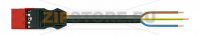 pre-assembled connecting cable; Cca; Plug/open-ended; 3-pole; Cod. P; H05Z1Z1-F 3G 1.5 mm; 2 m; 1,50 mm; red Wago 771-9373/266-201