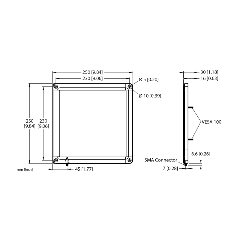 RFID-антенна пассивная, внешняя Turck TN-UHF-ANT-Q250-ETSI 