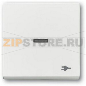 Клавиша выключателя с символом &quot;Вилка&quot;, белый бархат ABB 2CKA001751A3163 