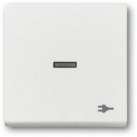 Клавиша выключателя с символом "Вилка", белый бархат ABB 2CKA001751A3163